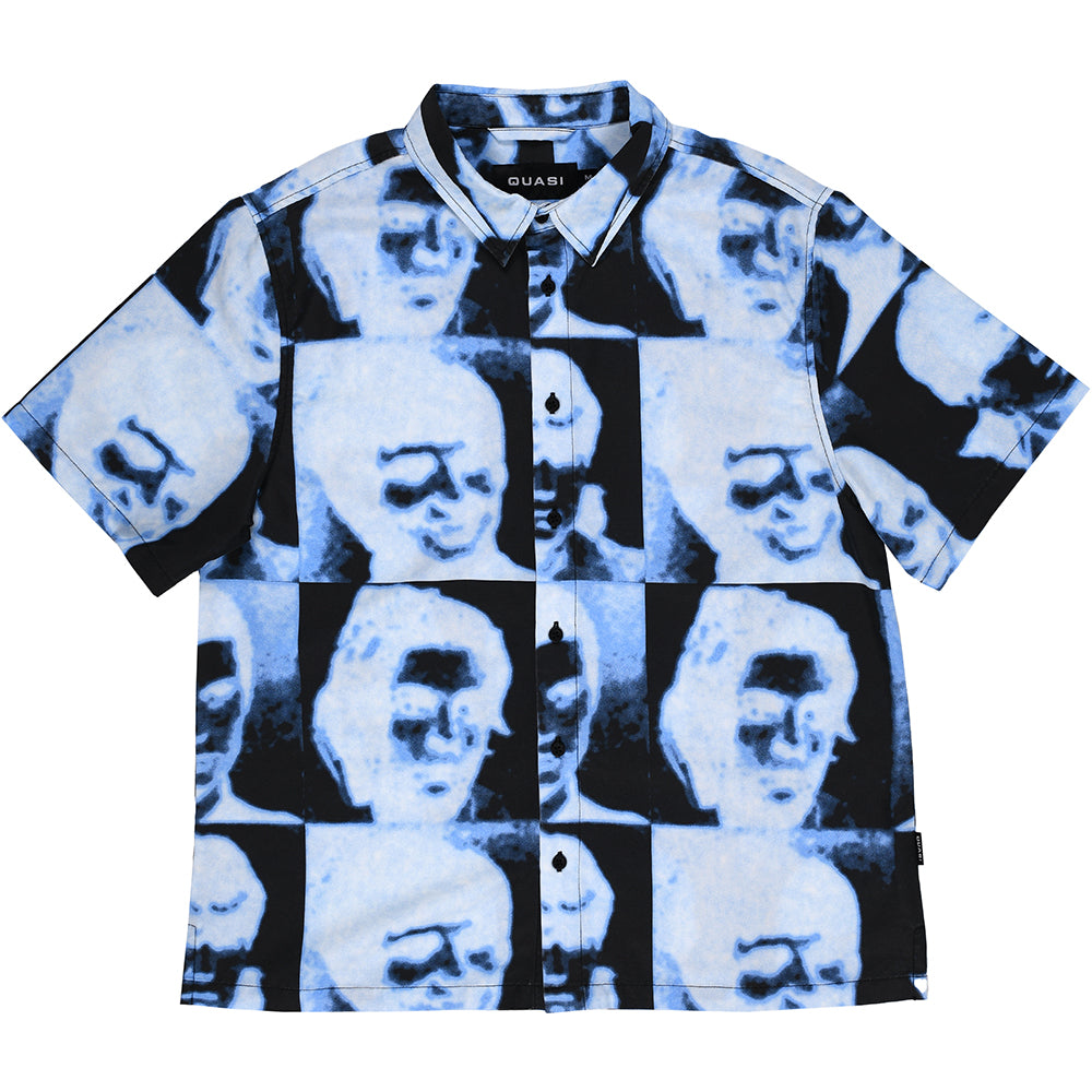 Quasi Guise Short Sleeve Button Up Blue