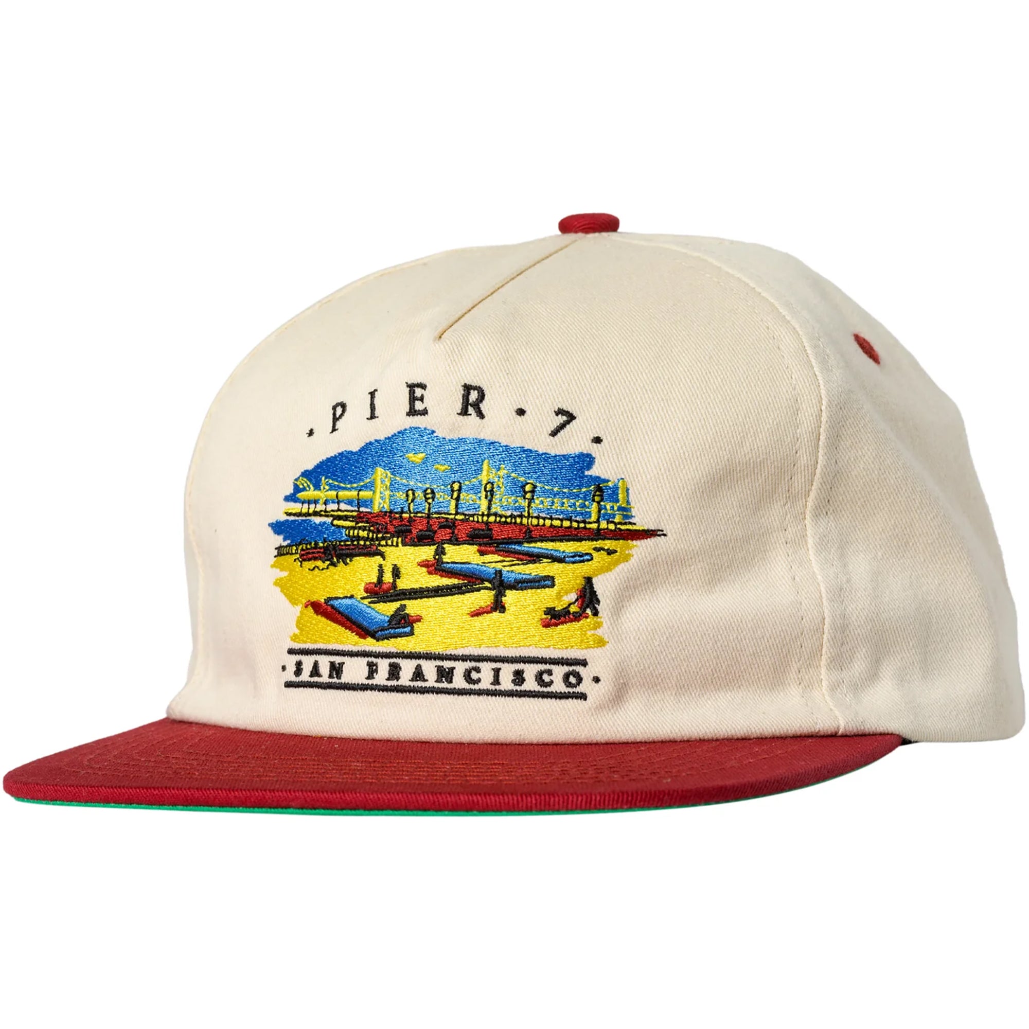 Real Pier 7 Cap Natural/Maroon