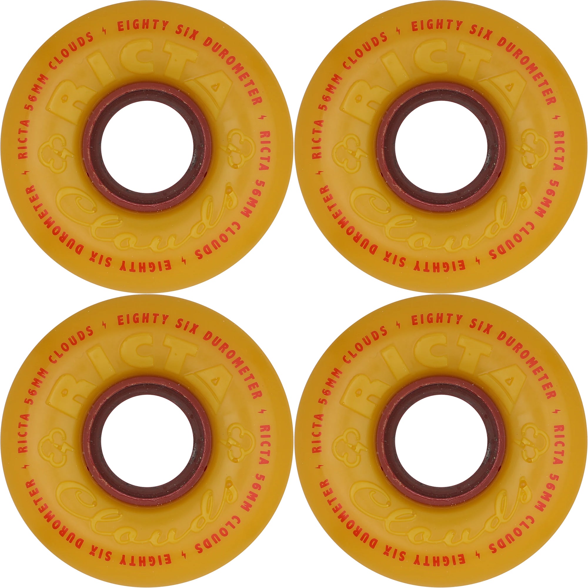 Ricta Clouds Mustard 86a Skateboard Wheels 56mm