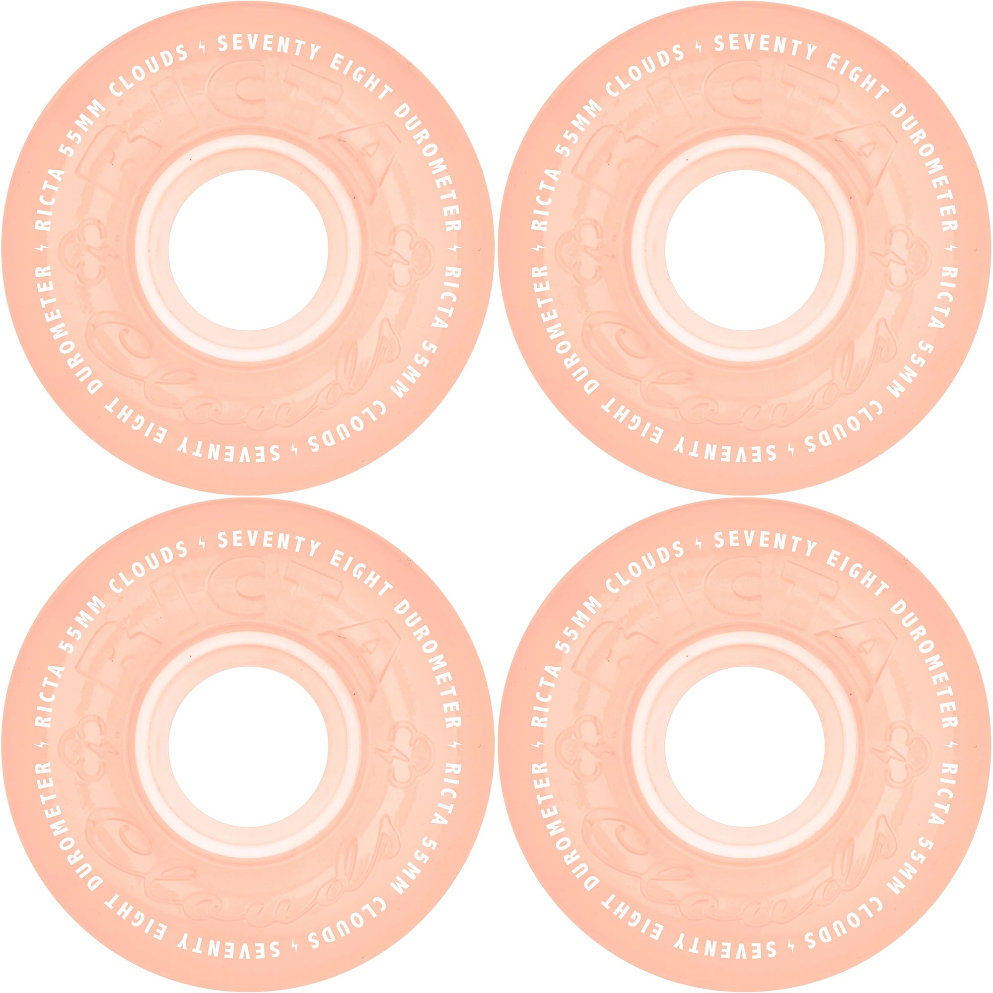 Ricta Clouds Red Glow In The Dark 78a Skateboard Wheels 55mm