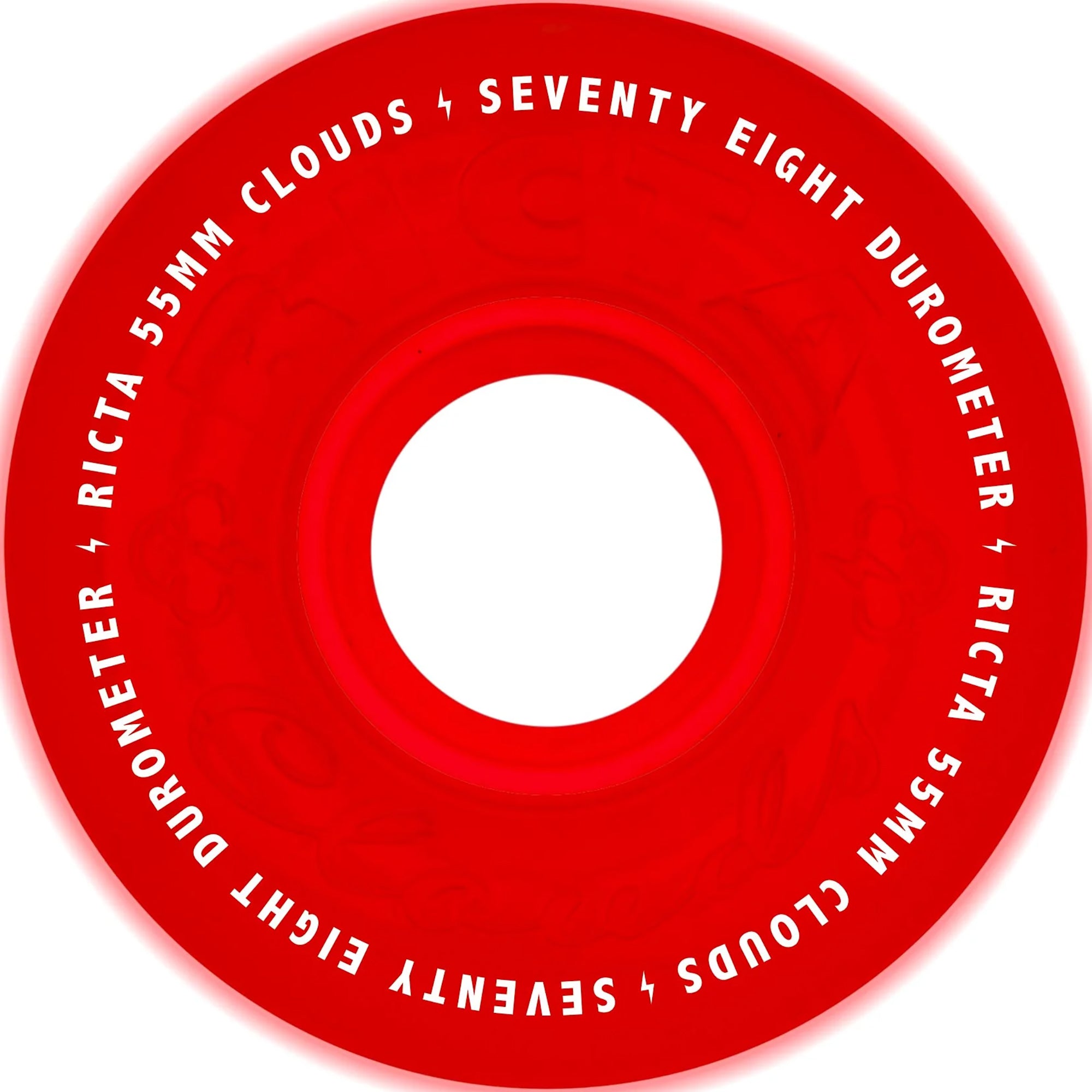Ricta Clouds Red Glow In The Dark 78a Skateboard Wheels 55mm