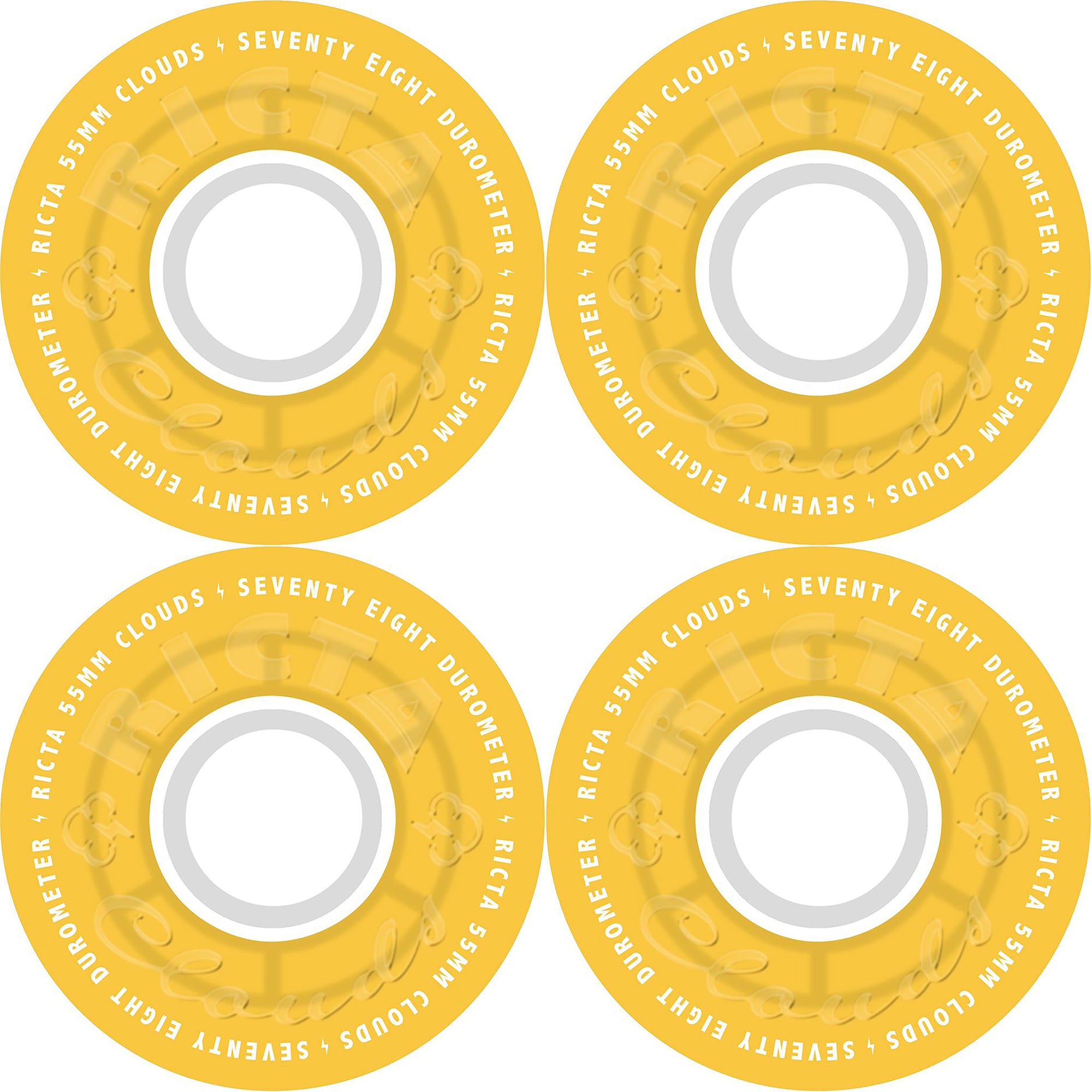 Ricta Clouds Transparent Citrus/White 78a Skateboard Wheels 55mm