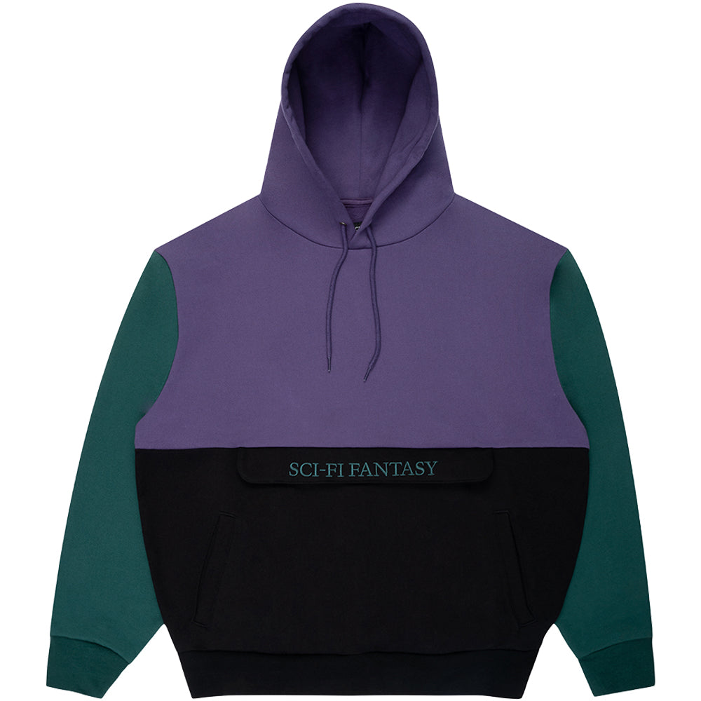 Sci-Fi Fantasy Colour Blocked Hood Purple/Black