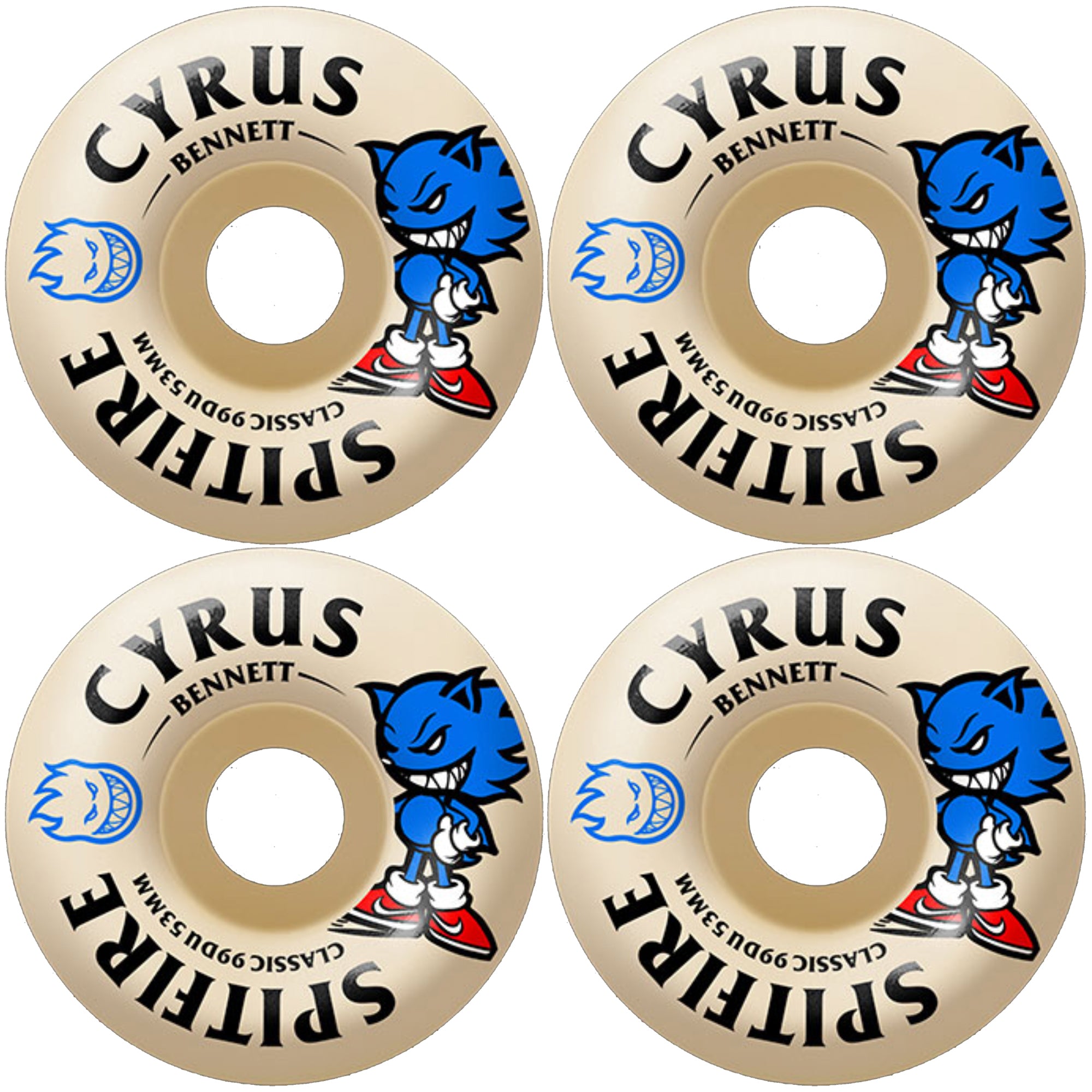 Spitfire Cyrus Bennett Burn Squad Formula Four Classic 99du Skateboard Wheels 53mm