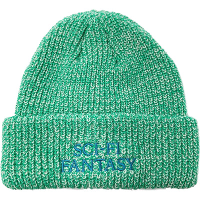 Sci-Fi Fantasy Mixed Yarn Logo Beanie Green/Cream