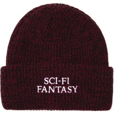 Sci-Fi Fantasy Mixed Yarn Logo Beanie Red/Black