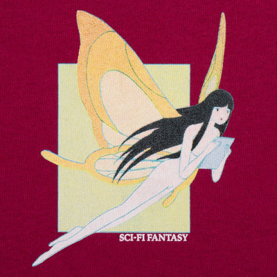 Sci-Fi Fantasy Moth Girl Tee Berry