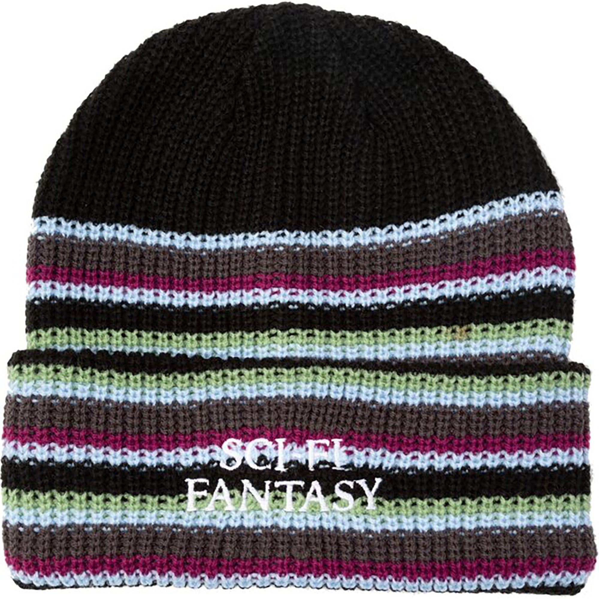 Sci-Fi Fantasy Striped Beanie Black/Sage