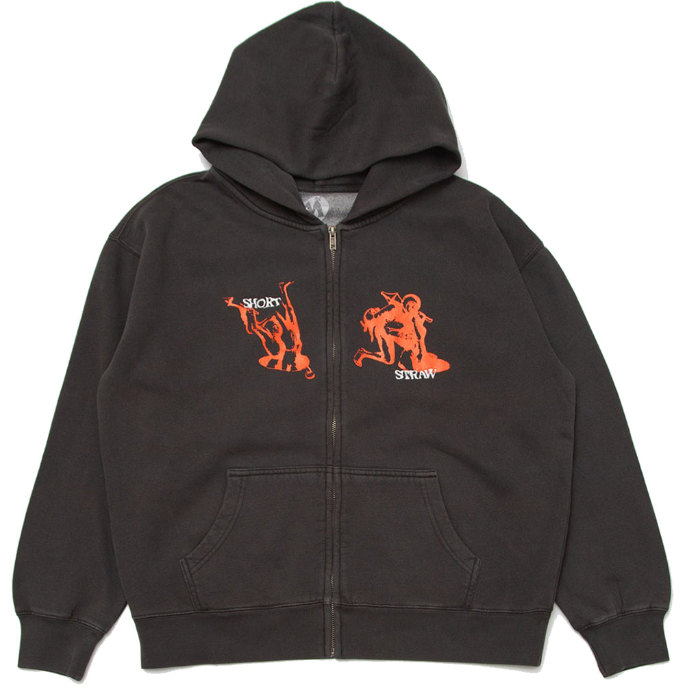 Short Straw Divorce Zip Enby Hood Black