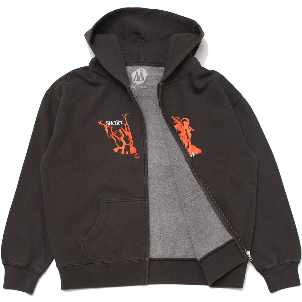 Short Straw Divorce Zip Enby Hood Black