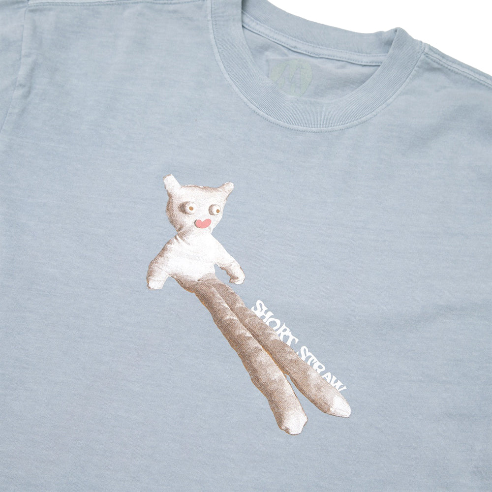 Short Straw Legsley Enby Fit T Shirt Faded Blue