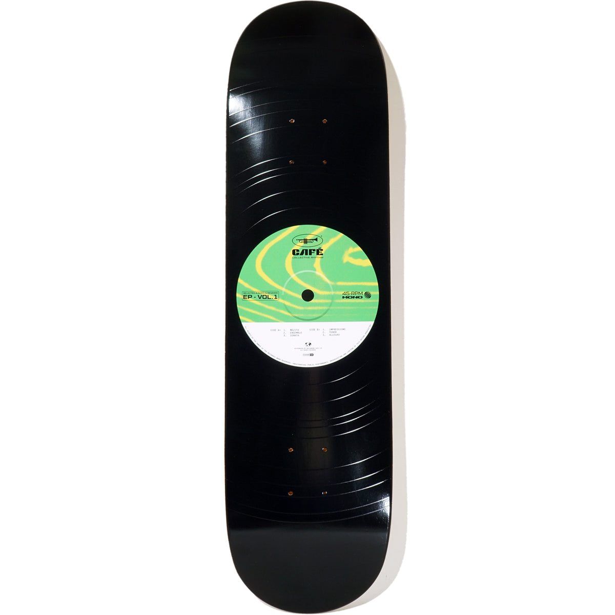 Skateboard Cafe 45 Green Skateboard Deck 8.25"