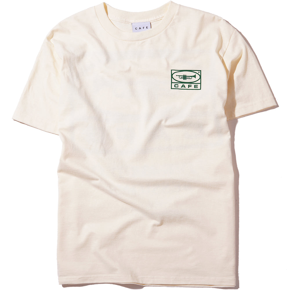 Skateboard Cafe 45 Tee Cream/Forest Green