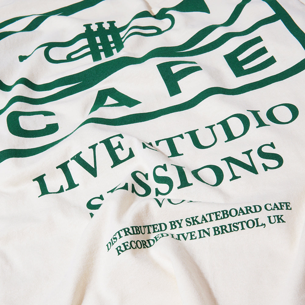 Skateboard Cafe 45 Tee Cream/Forest Green