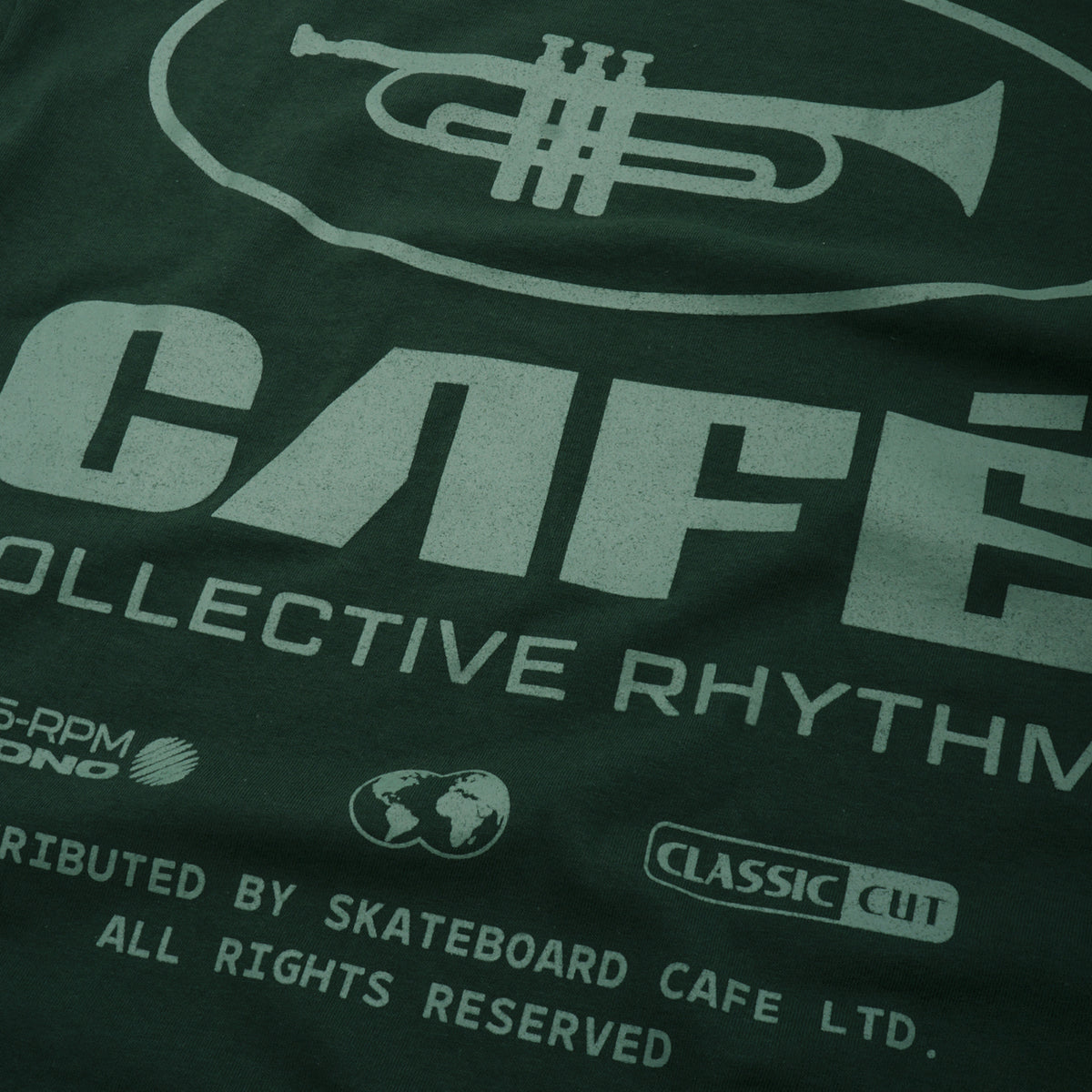 Skateboard Cafe Collective Rhythm T Shirt Forest Green