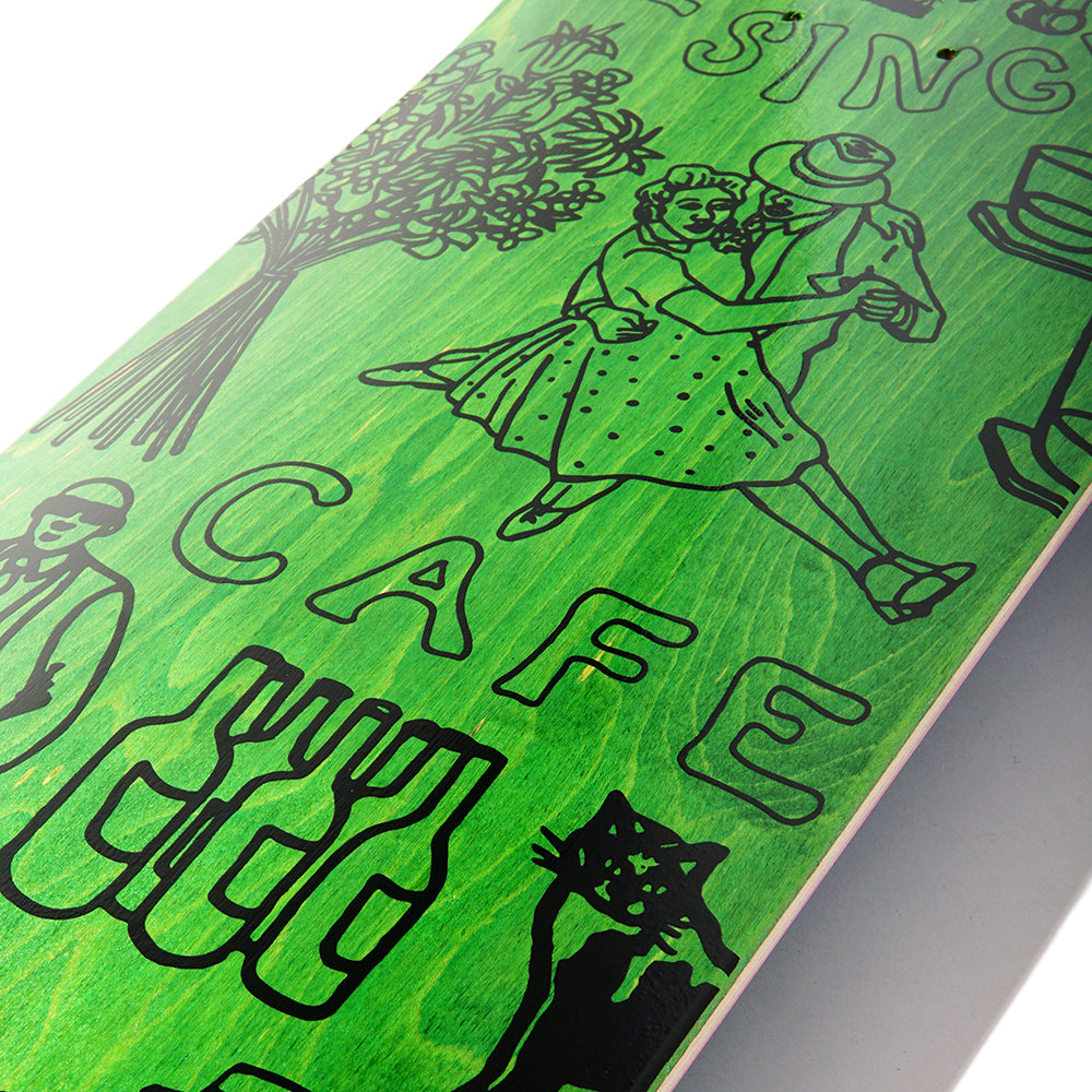Skateboard Cafe Gaurab Sketches Green Skateboard Deck 8.5"