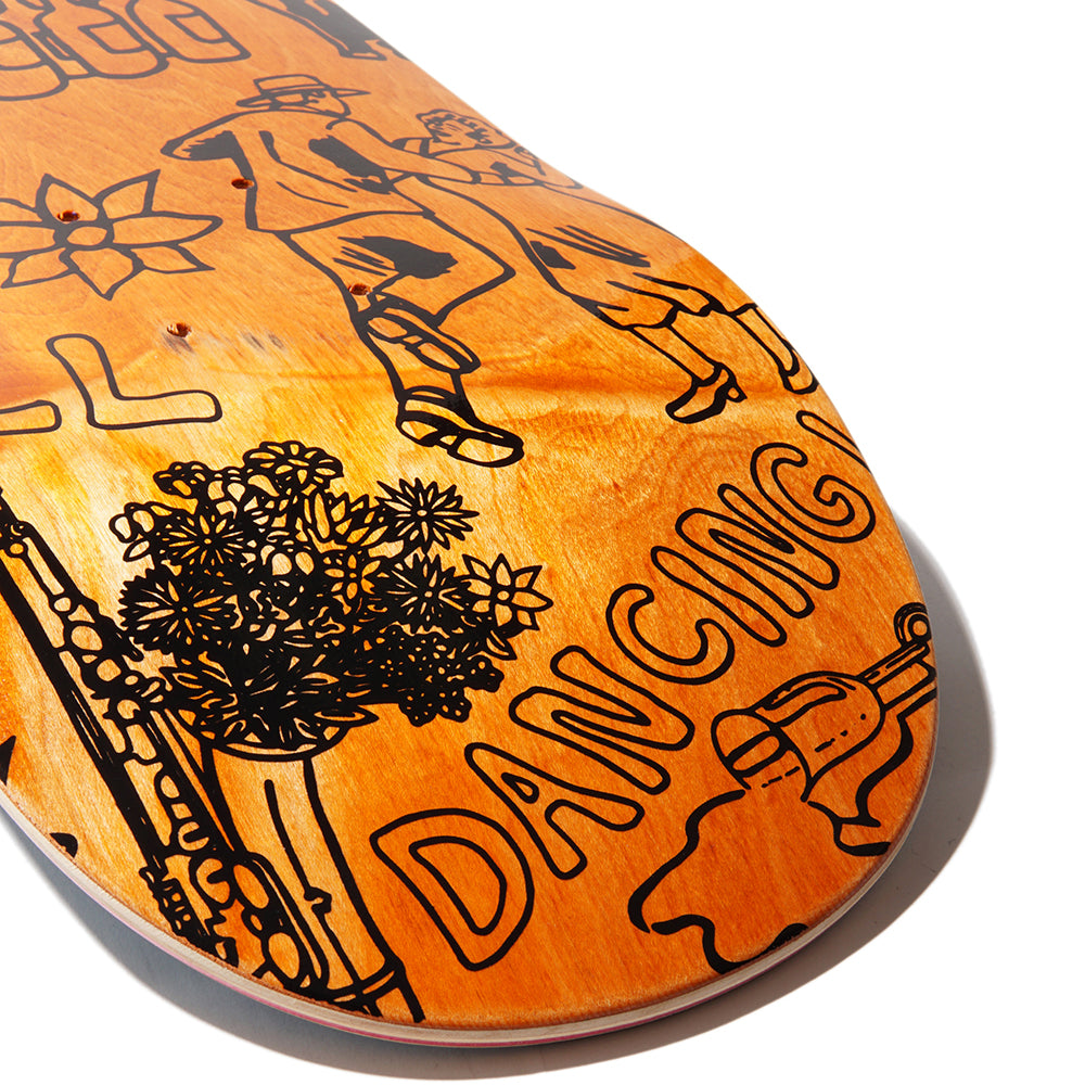 Skateboard Cafe Gaurab Sketches Orange Skateboard Deck 8.25"