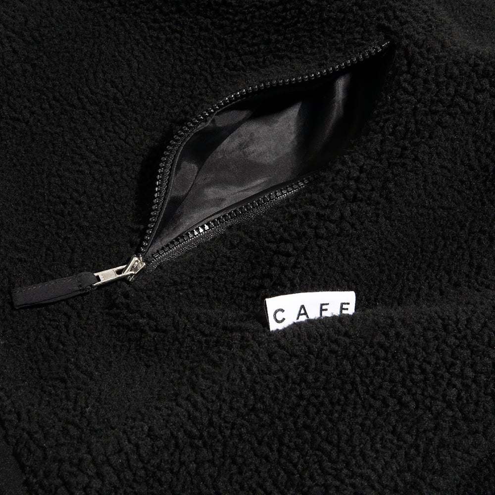 Skateboard Cafe Sherpa Fleece Zip Hood Black