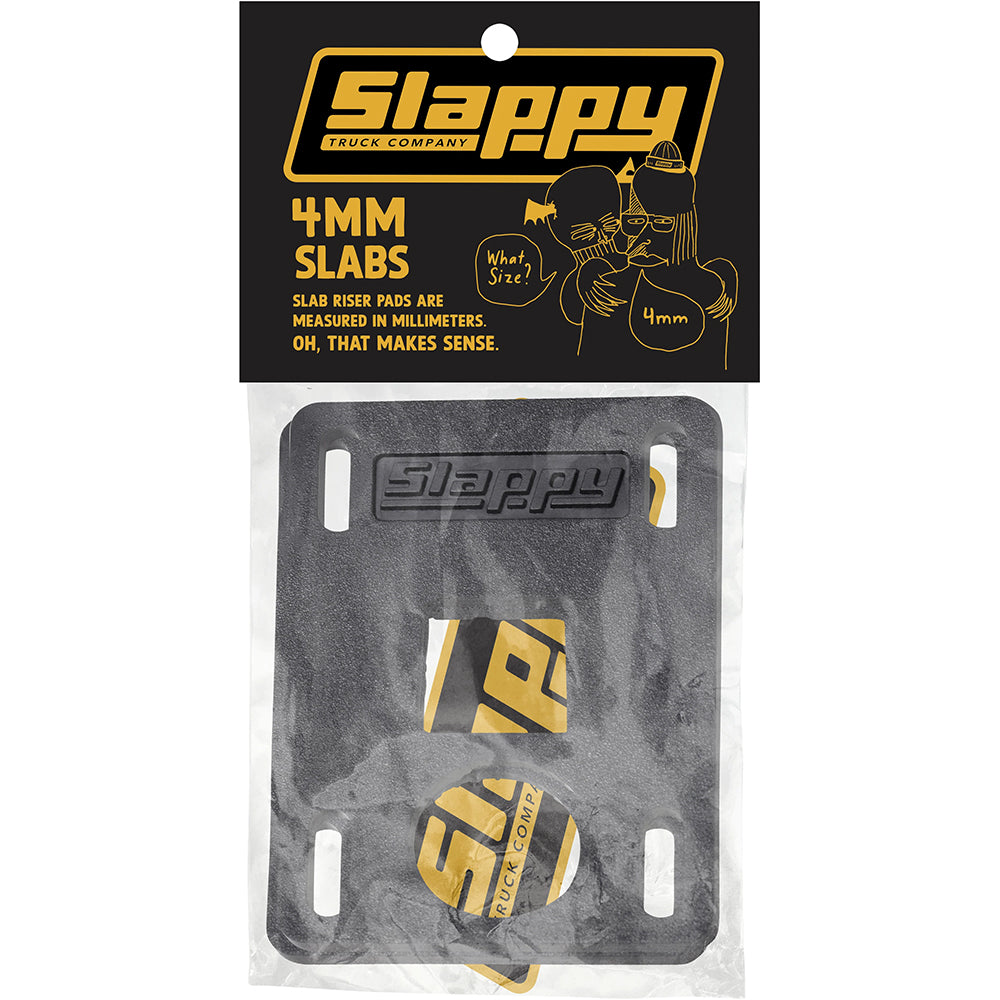 Slappy Slabs Skateboard Riser Pads 4mm Black