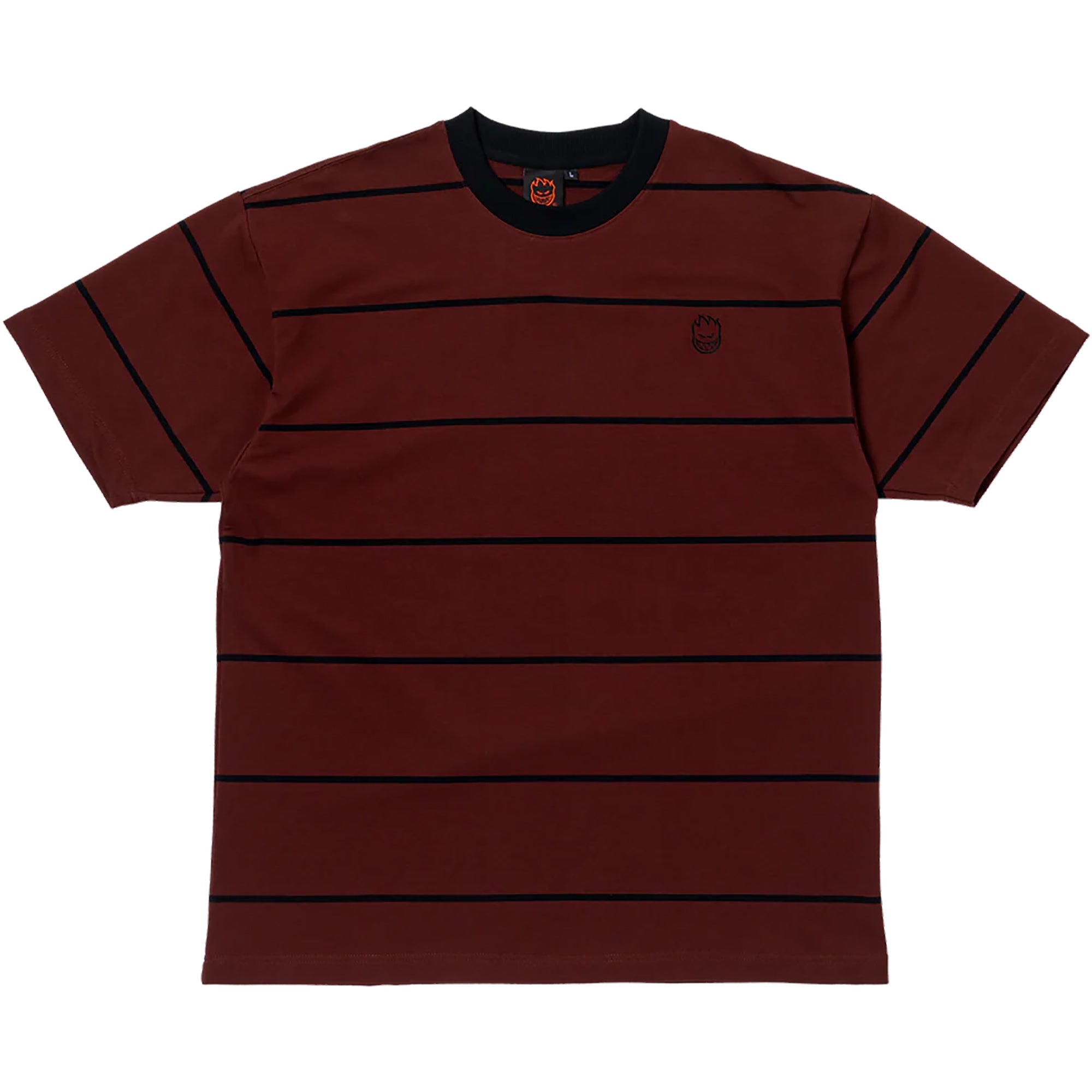 Spitfire Bighead Emb Stripe Tee Burgundy/Black