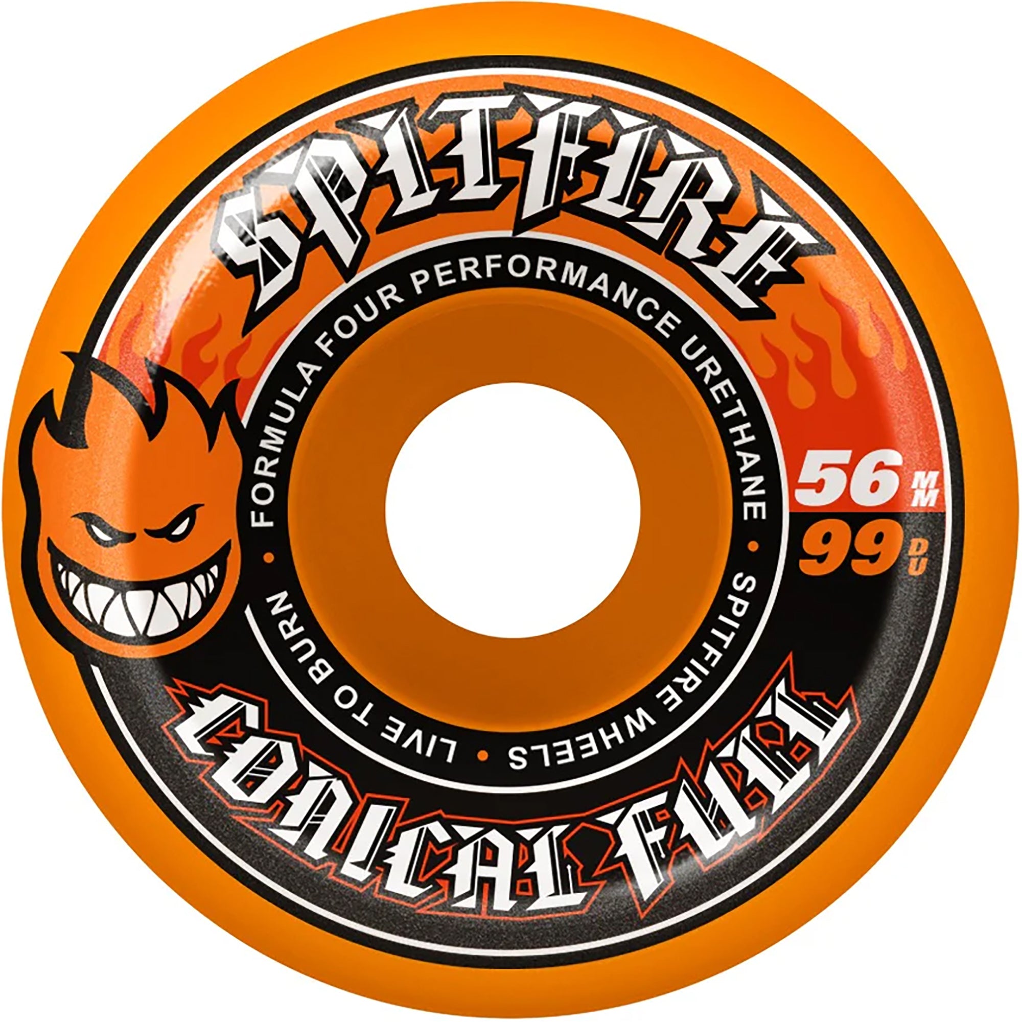 Spitfire Formula Four Conical Full Orange 99du Skateboard Wheels 56mm