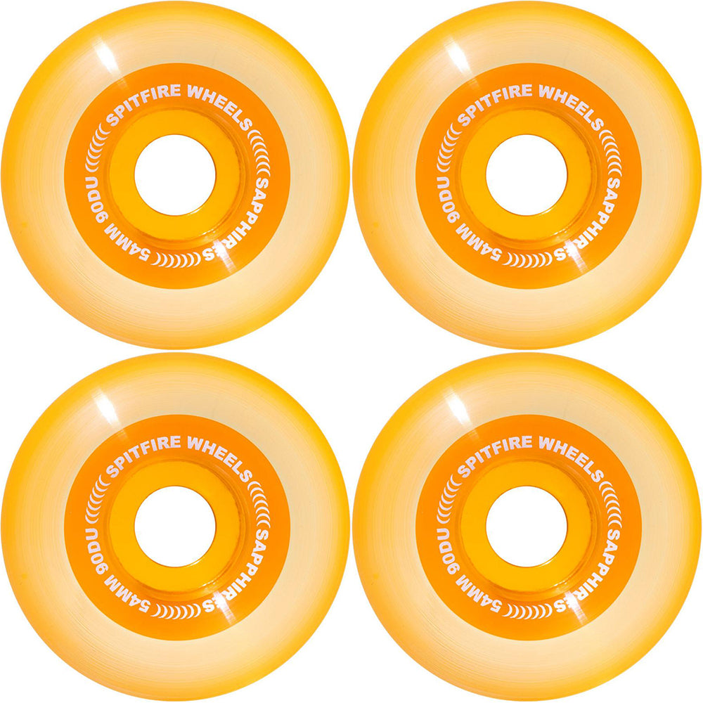 Spitfire Sapphires 90du Orange Skateboard Wheels 54mm
