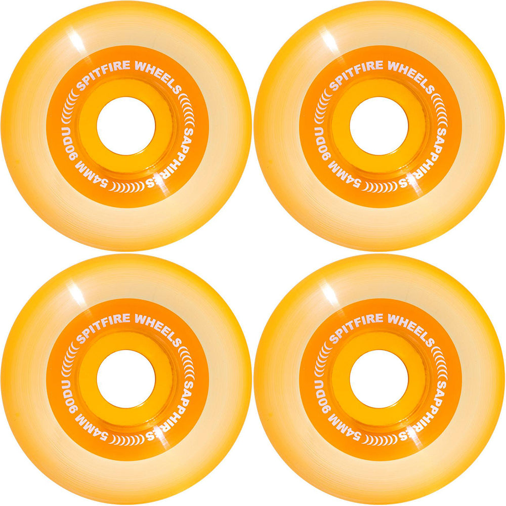 Spitfire Sapphires 90du Orange Wheels 54mm