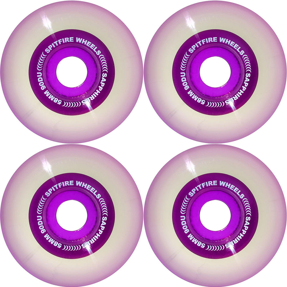 Spitfire Sapphires 90du Purple Skateboard Wheels 58mm