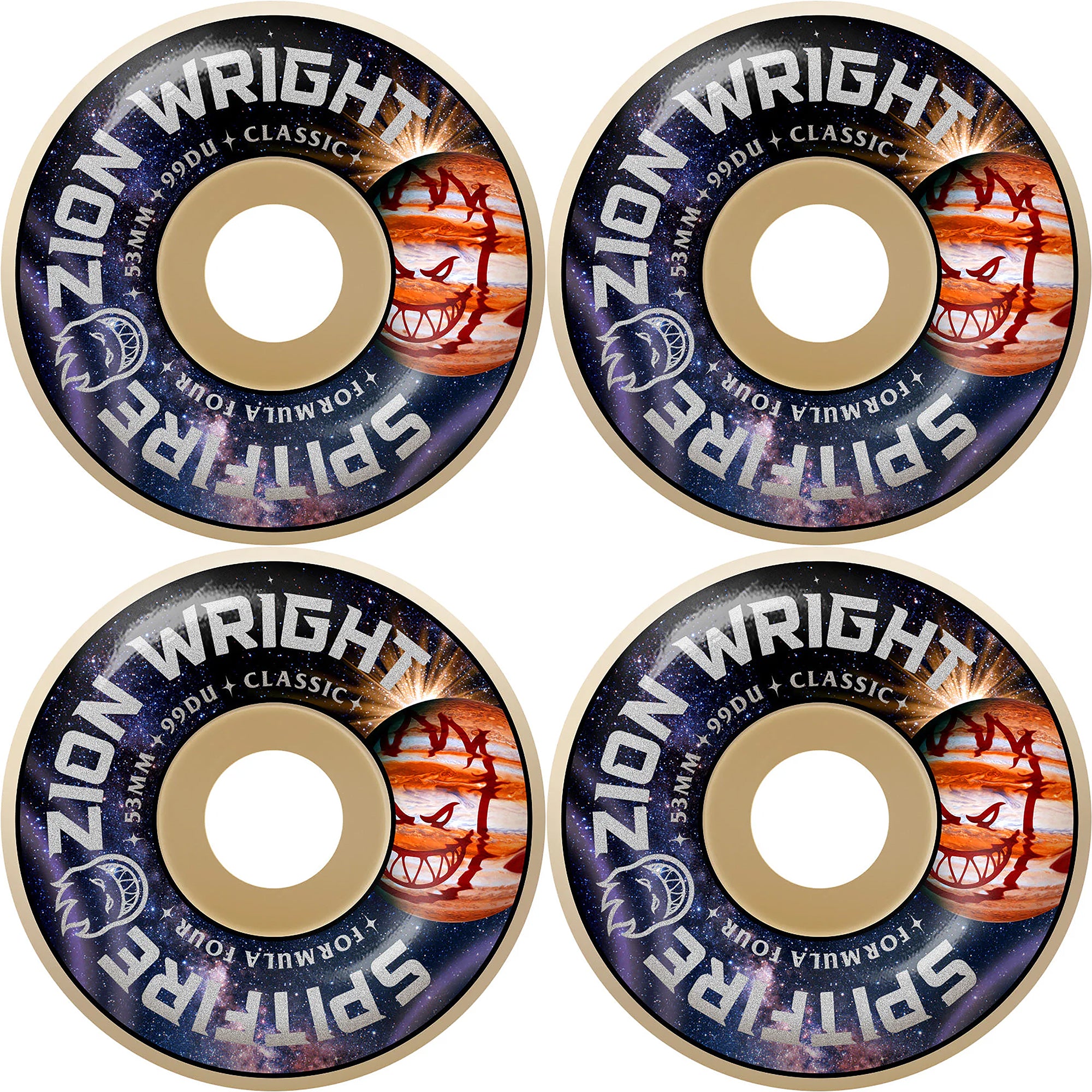 Spitfire Zion Wright Cosmic Pro Formula Four Classics 99du Skateboard Wheels 53mm