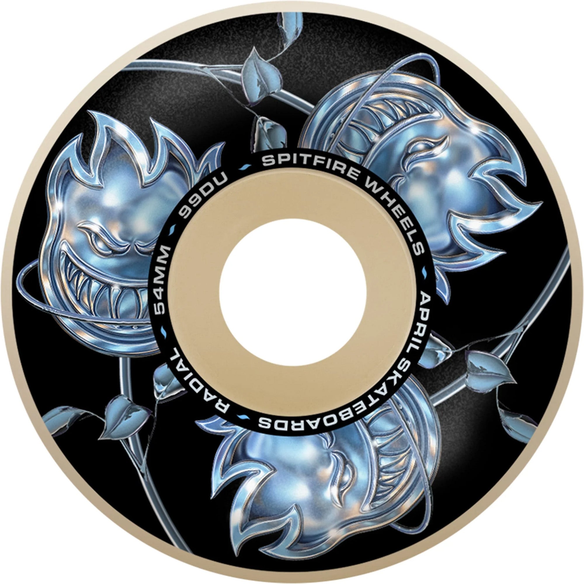 Spitfire x April Chrome Rose Bighead Formula Four Radials 99du Skateboard Wheels 54mm
