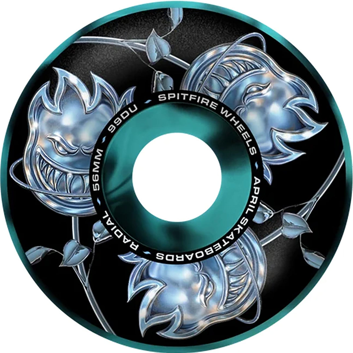 Spitfire x April Chrome Rose Bighead Formula Four Radials 99du Skateboard Wheels 56mm