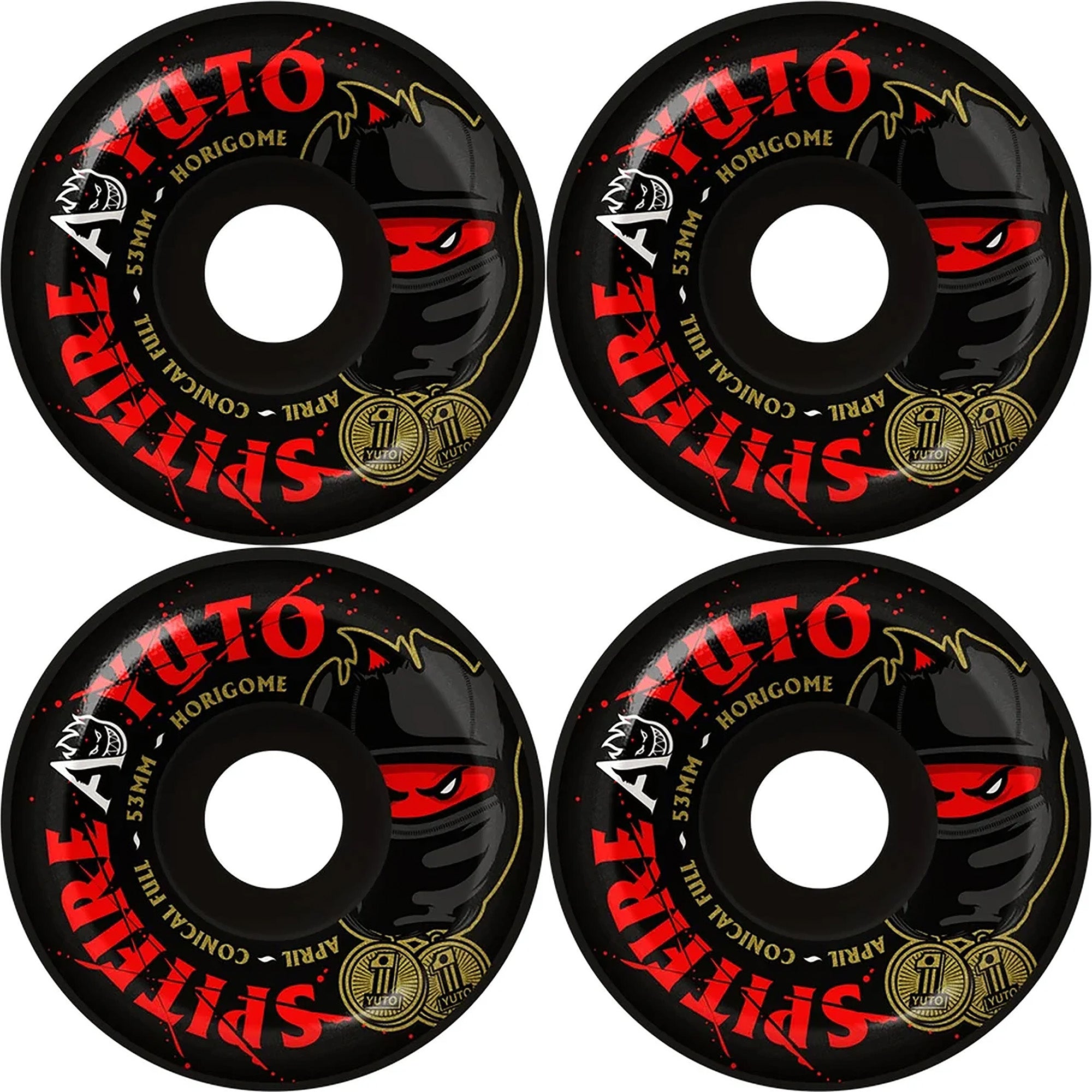 Spitfire x April Yuto Horigome Pro Formula Four Conical Full 99du Skateboard Wheels 53mm