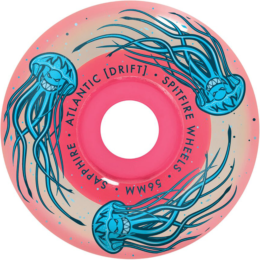 Spitfire x Atlantic Drift Sapphires Pink 90du Skateboard Wheels 56mm