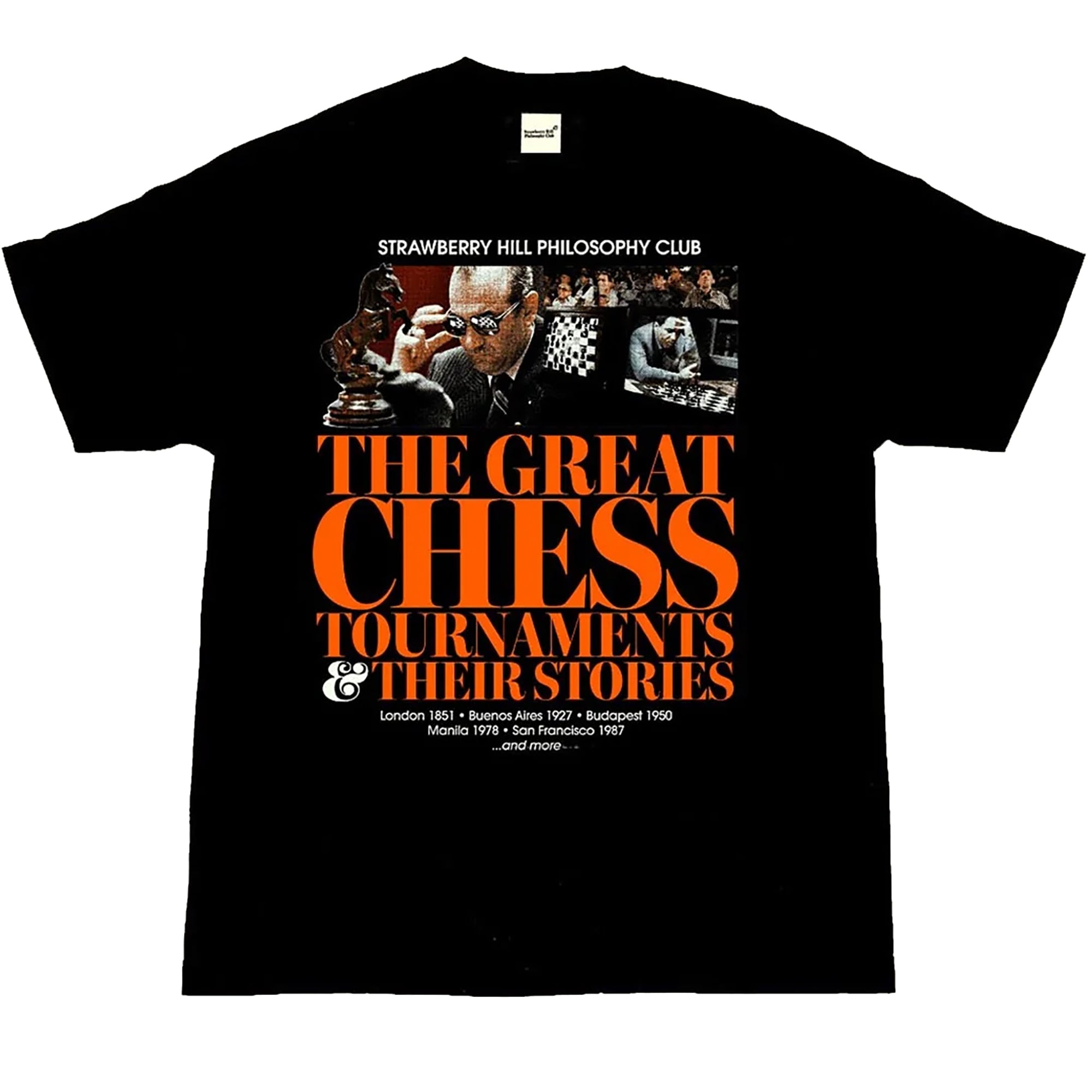 Strawberry Hill Philosophy Club Great Chess Tournaments Tee Black