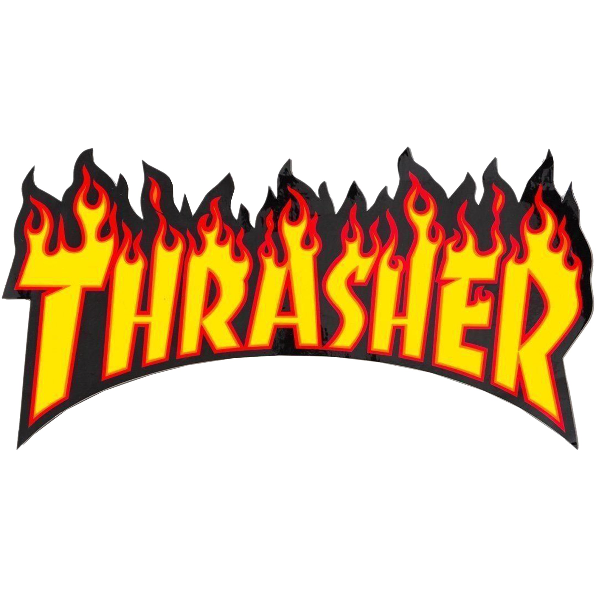Thrasher Flame Logo Sticker Yellow Large