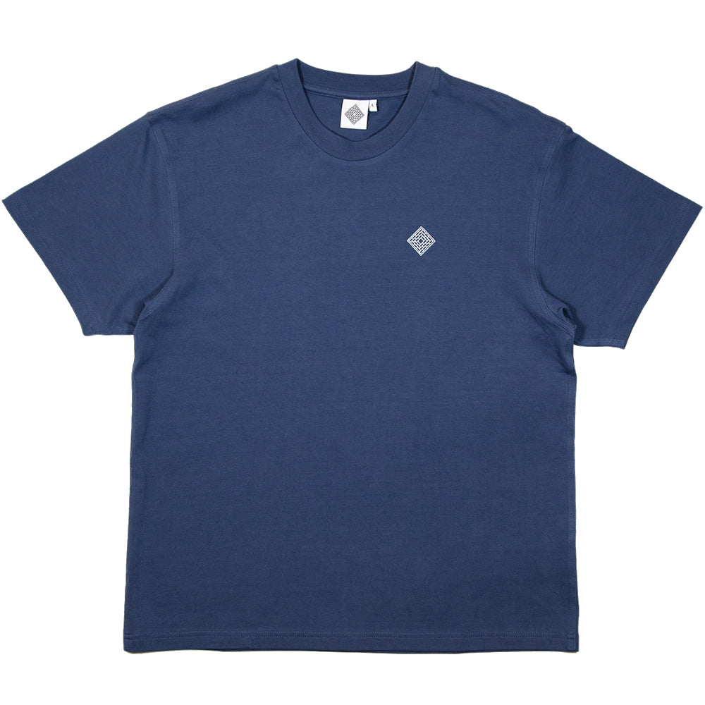 The National Skateboard Co Embroidered Logo Tee Harbour Blue