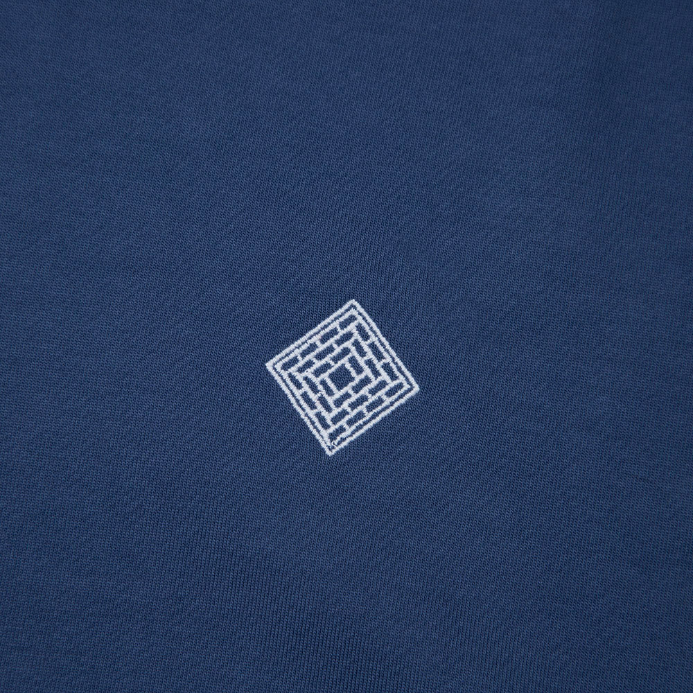 The National Skateboard Co Embroidered Logo Tee Harbour Blue