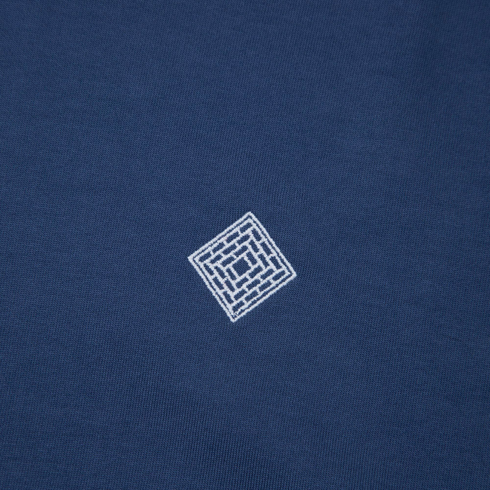 The National Skateboard Co Embroidered Logo Tee Harbour Blue