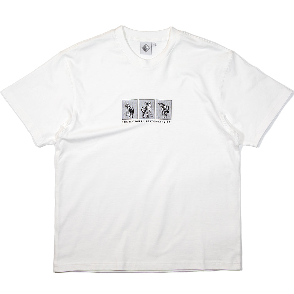 The National Skateboard Co Office Politics Triptych Tee Off White