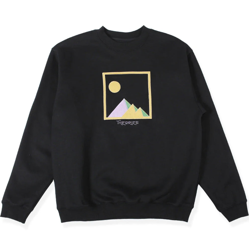 Theories Giza Applique Crewneck Black