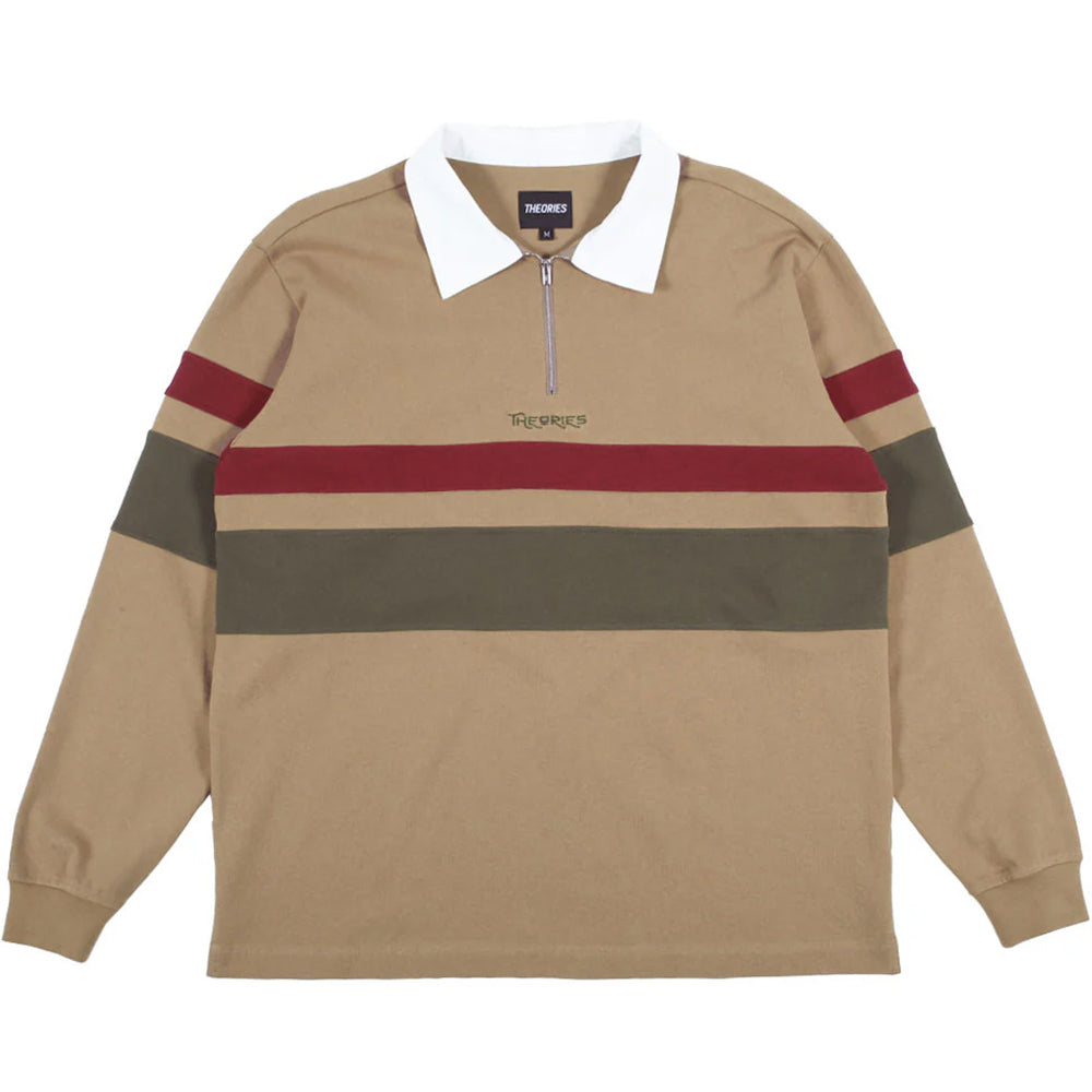 Theories Half Zip Rugby Shirt Sand