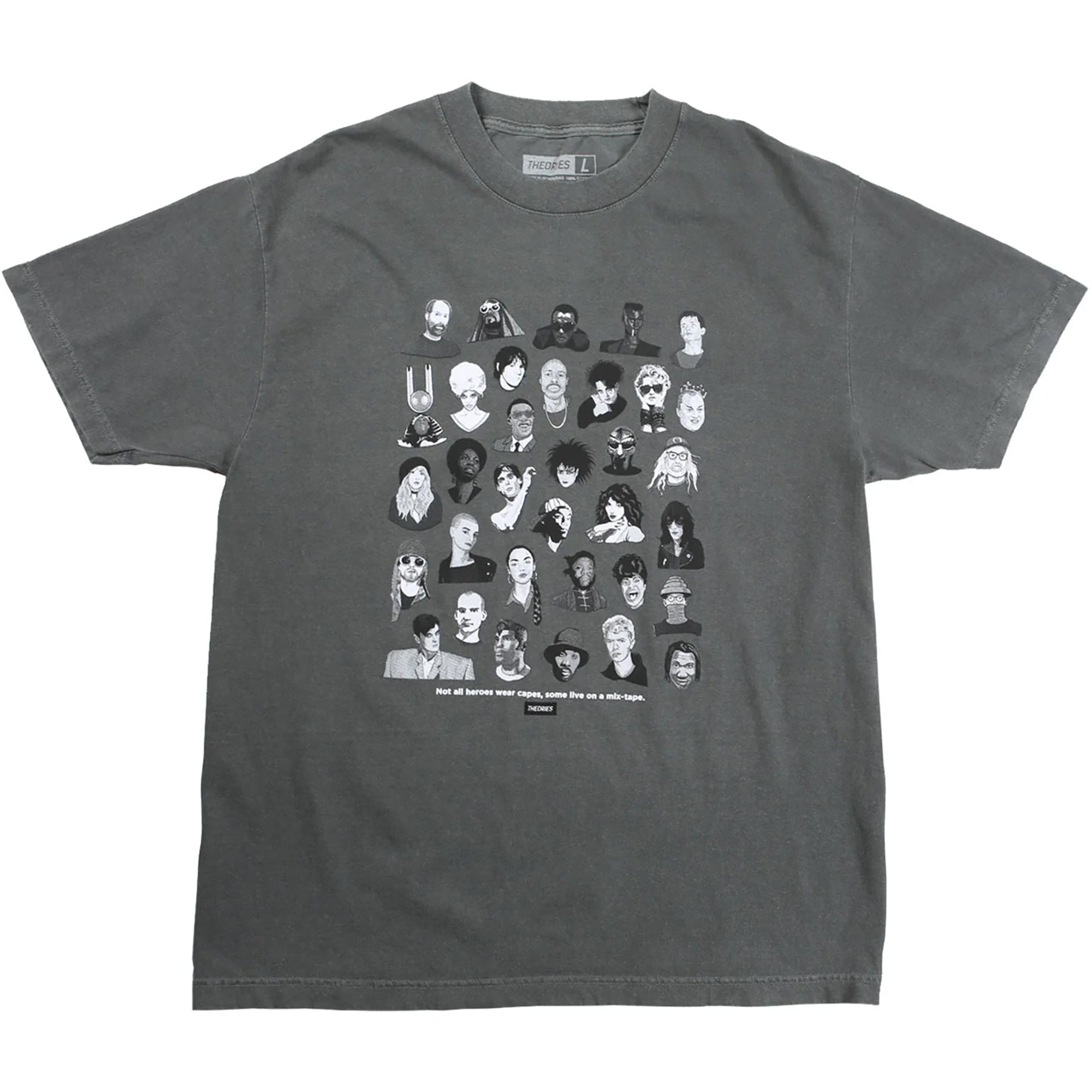 Theories Mixtape Tee Garment Dyed Faded Black