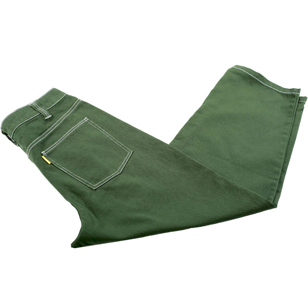 Theories Plaza Jeans Hunter Green Contrast Stitch