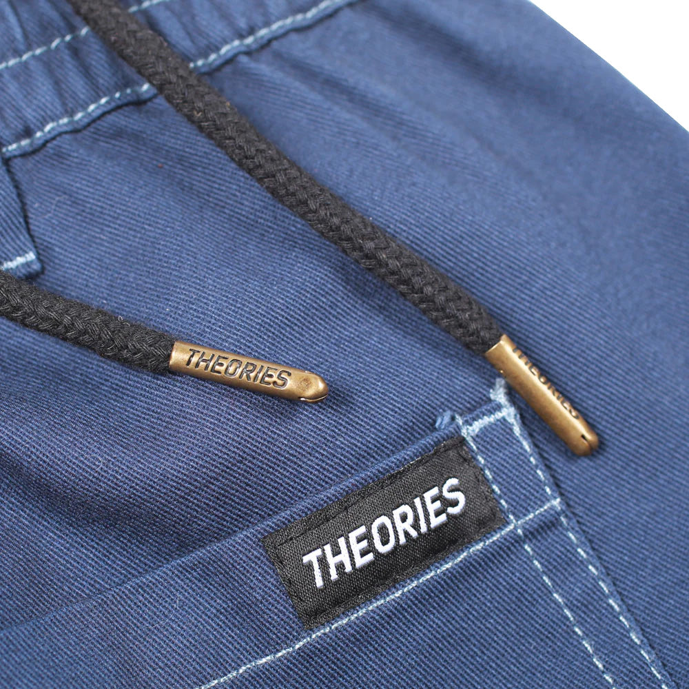 Theories Stamp Lounge Pant Navy Contrast Stitch