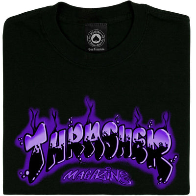 Thrasher Airbrush T Shirt Black/Purple