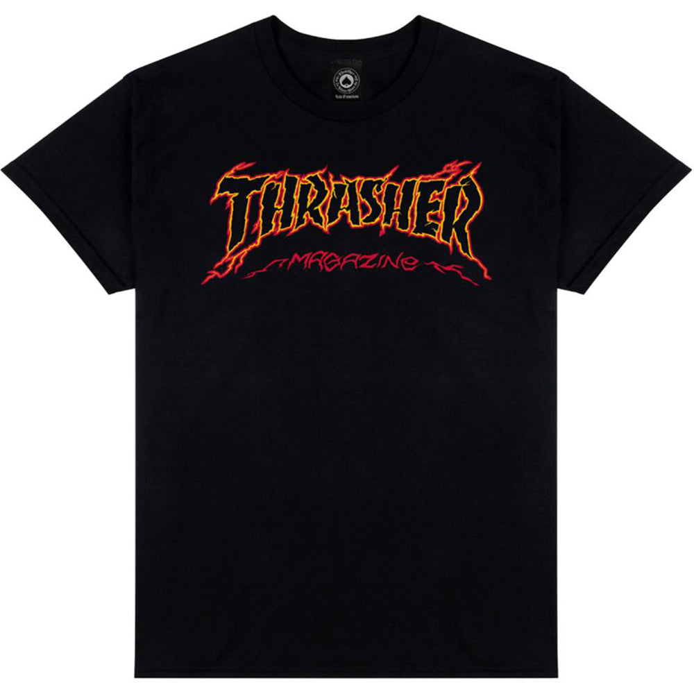 Thrasher Cracked by Exteenager T Shirt Black
