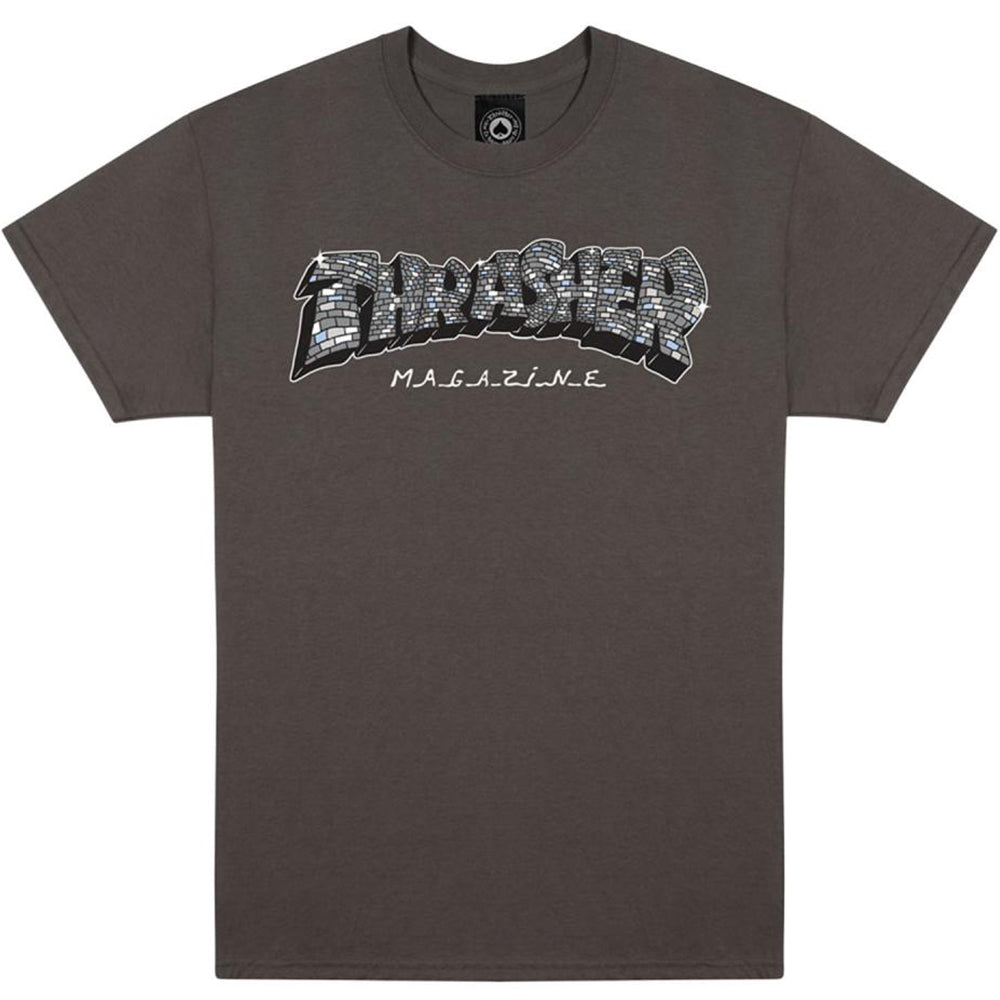 Thrasher Disco by Spanky T Shirt Charcoal