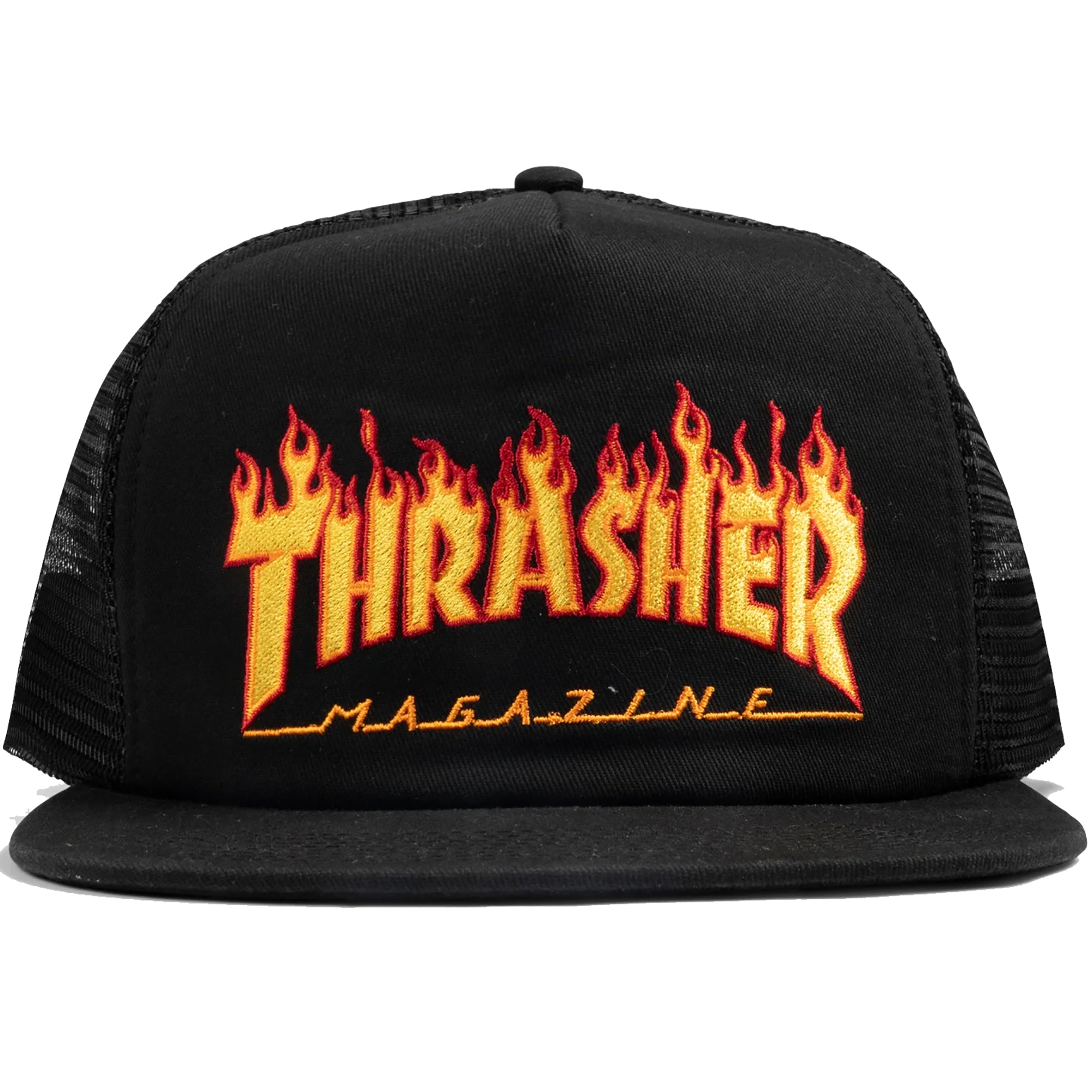 Thrasher Flame Trucker Cap Black