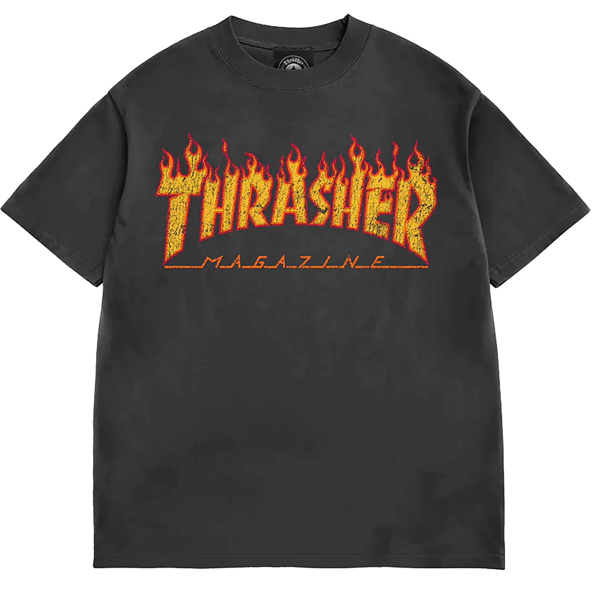 Thrasher Flame Vintage T Shirt Black