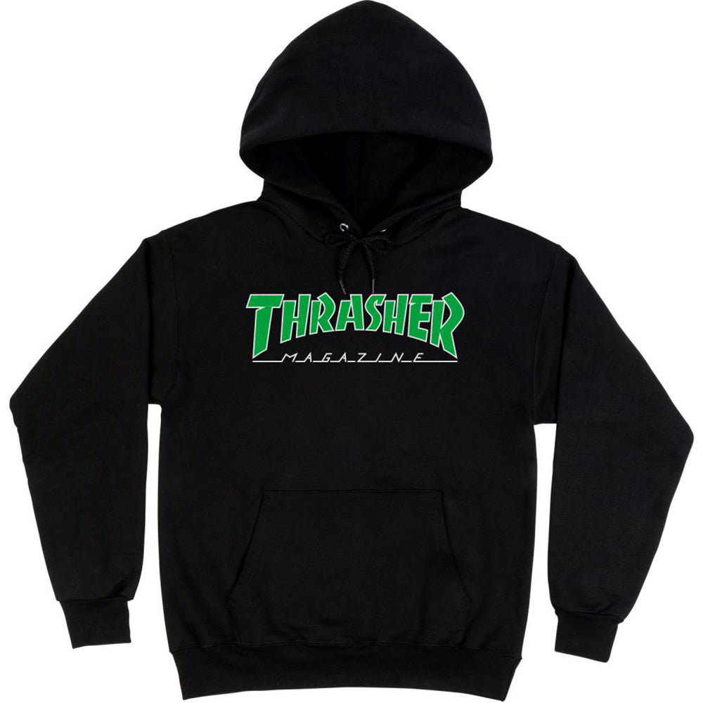 Thrasher Outlined Hoodie Black/Green